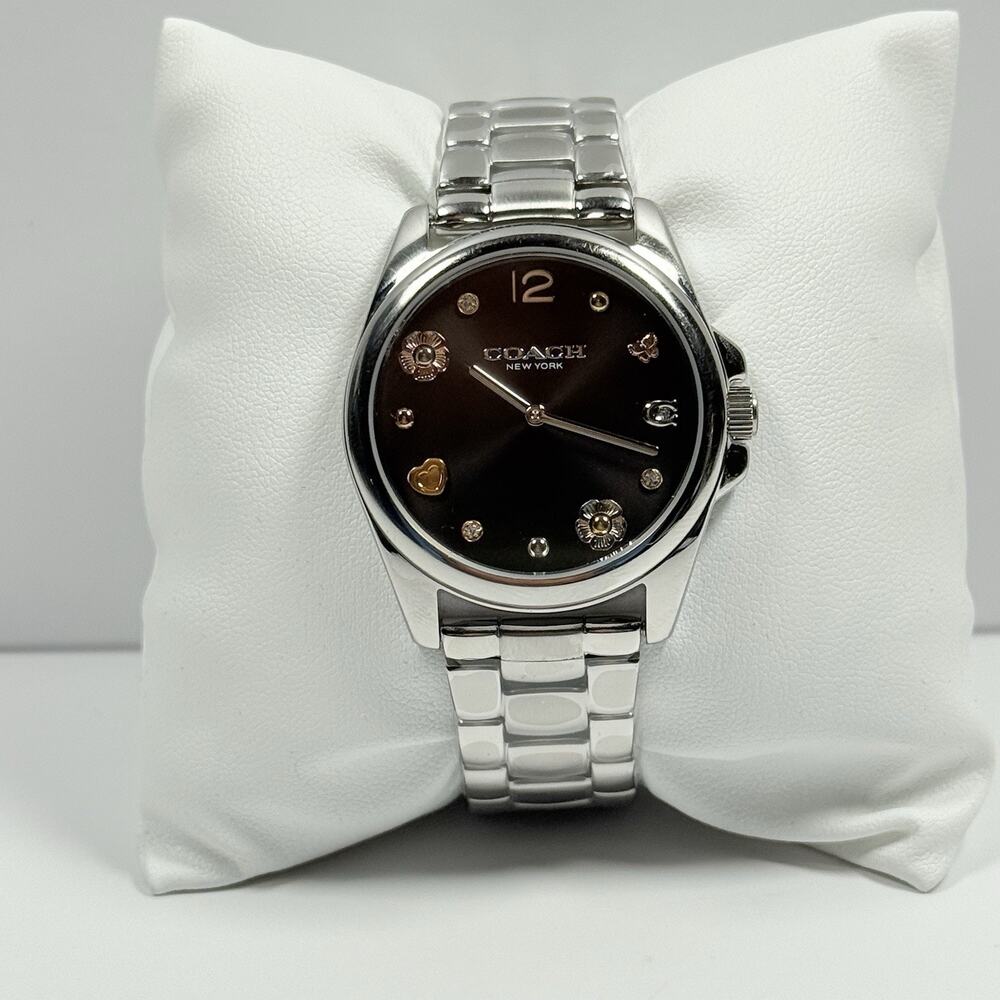 Coach Greyson 14504024 Accessories Black Dial Silver Bracelet Women’s Watch